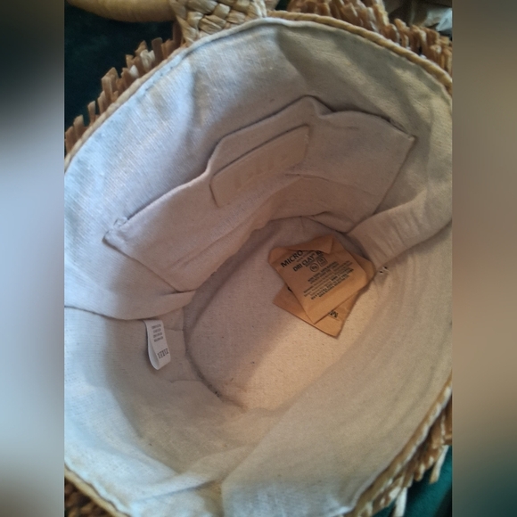 Beyond The Beach Los Angeles Skyler Straw Pearl Bucket Bag - Picture 11 of 13